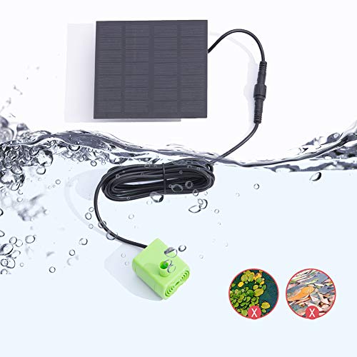 Solar Fountain Pump for Bird Bath, 1.4W Solar Water Pump with 13 Nozzle, Free Standing Solar Bird Bath Fountains Bubbler for Pond, Pool, Fish Tank, Aquarium and Garden