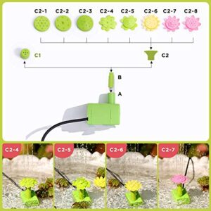 Solar Fountain Pump for Bird Bath, 1.4W Solar Water Pump with 13 Nozzle, Free Standing Solar Bird Bath Fountains Bubbler for Pond, Pool, Fish Tank, Aquarium and Garden