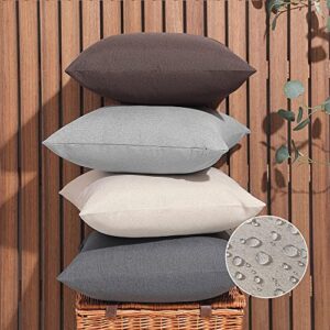 notherss outdoor waterproof neutral pillow covers18x18in set of 4,solid color pillows decorative square patio furniture pillows for couch p 18“x18” no no
