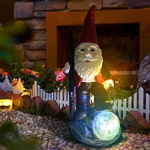Large Army Garden Gnomes with Guns, Resin Gnome War Defender Dwarf Solar Garden Statue Funny Military Garden Gnomes Collectors Combat Enthusiasts Gun Lovers Ornament for Indoor Lawn Patio Yard Decor