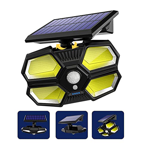 Aolyty Solar Lights Outdoor, 3 Working Modes Solar Motion Sensor Security Light with Remote Control,180 Bright COB LED 1500LM Flood Lights 6500K for Yard, Garden, Garage, Walkway, Driveway