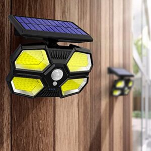 Aolyty Solar Lights Outdoor, 3 Working Modes Solar Motion Sensor Security Light with Remote Control,180 Bright COB LED 1500LM Flood Lights 6500K for Yard, Garden, Garage, Walkway, Driveway