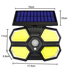 Aolyty Solar Lights Outdoor, 3 Working Modes Solar Motion Sensor Security Light with Remote Control,180 Bright COB LED 1500LM Flood Lights 6500K for Yard, Garden, Garage, Walkway, Driveway