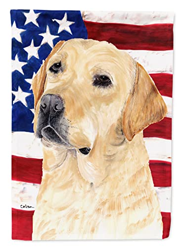 Caroline's Treasures SC9018GF USA American Flag with Labrador Flag Garden Size, Garden Size, multicolor