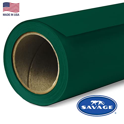 Savage Seamless Paper Photography Backdrop - Color #18 Evergreen, Size 53 Inches Wide x 36 Feet Long, Backdrop for YouTube Videos, Streaming, Interviews and Portraits - Made in USA