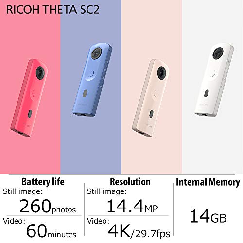 Ricoh Theta SC2 White 360° Camera 4K Video, White