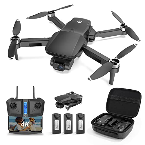 Holy Stone GPS Drone for Adults with Rock Steady Camera 4K Photo 2-axis Gimbal,HS360 FPV Quadcopter for Beginners,Brushless Motor,Long Range,5GHz Wifi,Follow Me,Auto Return Home,with 3 Batteries