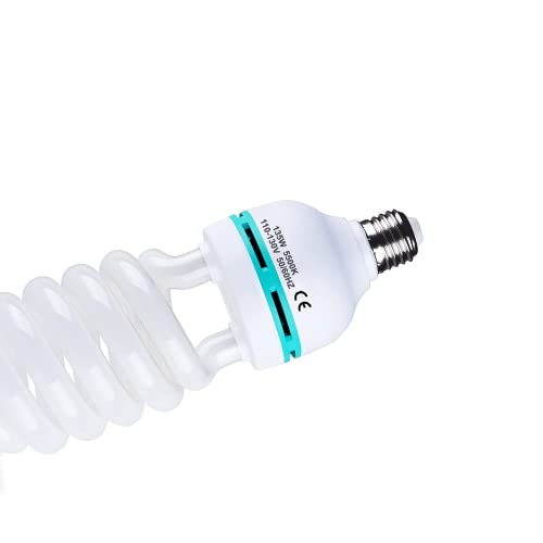 135W Light Bulb 5500K CFL Daylight Spiral Softbox Lighting Kit Bulb in E27/E26 Socket for Photography Photo Box…