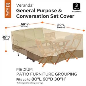 Classic Accessories Veranda Water-Resistant 80 Inch General Purpose Patio Furniture Cover, Outdoor Furniture Cover