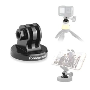 forevercam aluminum tripod mount adapter for gopro monopod adapter mount compatible for gopro hero 11/10/9/8/7/6/5/4/3+/3/2/1/ dji sony akaso campark and other action camera black