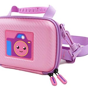 CASEMATIX Pink Camera Case Compatible with VTech KidiZoom Camera - Protective Travel Case with Shoulder Strap Compatible with VTech KidiZoom Duo Selfie Cam, Pix, Twist Connect and More!