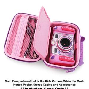 CASEMATIX Pink Camera Case Compatible with VTech KidiZoom Camera - Protective Travel Case with Shoulder Strap Compatible with VTech KidiZoom Duo Selfie Cam, Pix, Twist Connect and More!