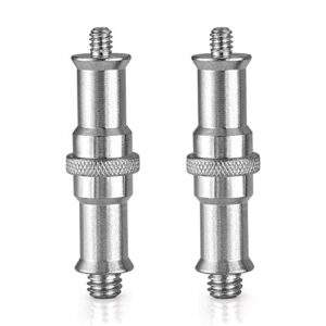 neewer 2 pieces standard 1/4 to 3/8 inch metal male convertor threaded screw adapter spigot stud for studio light stand, hotshoe/coldshoe adapter, ball head, wireless flash receiver, trigger