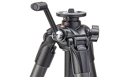 Manfrotto 057 Carbon Fiber 4-Section Geared Tripod (MT057C4-G),Black