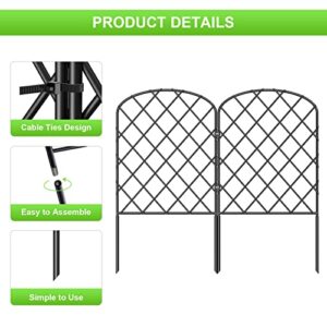 OUSHENG 10 Pack Decorative Garden Fence, Total 10ft(L) x 24in(H) No Dig Animal Barrier Border, Rustproof Metal Wire Section Edging Defence Fencing Panel for Outdoor Patio Garden Yard, Arched