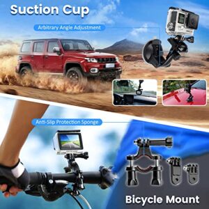 ZOOKKI Upgraded 70 in 1 Action Camera Accessories Kit for GoPro Hero11 10 9 8 7 6 5 4 3-Go Pro Black Sliver Session Fusion Max- Mount Case for AKASO APEMAN SJCAM DBPOWER Insta360 Xiaomi Yi DJI Osmo