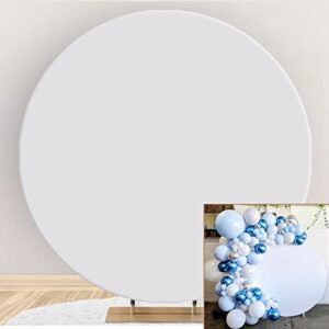 dashan white round backdrop cover 6x6ft polyester pure white birthday party photography background banquet press conference performance cake table decor for adult kids portrait photo studio props
