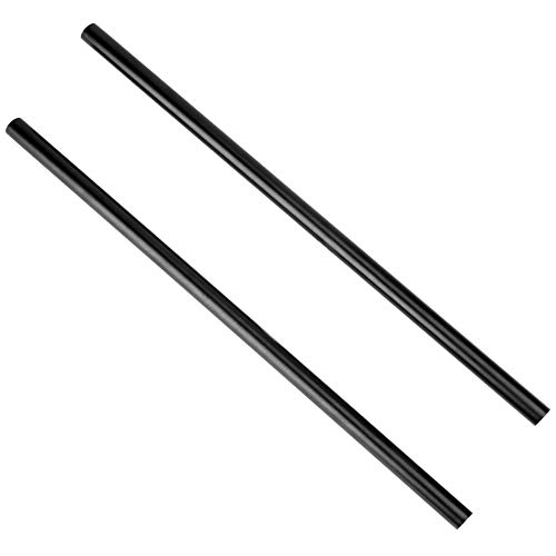 NICEYRIG 15mm Rod 16 Inch (40CM) Long for Shoulder Rig Rod Support System, Black Aluminum Alloy, Pack of 2-171