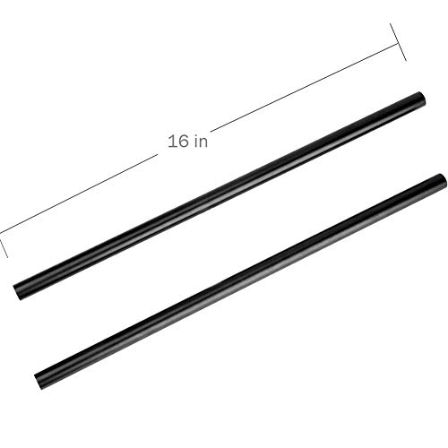 NICEYRIG 15mm Rod 16 Inch (40CM) Long for Shoulder Rig Rod Support System, Black Aluminum Alloy, Pack of 2-171
