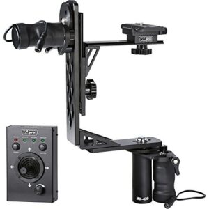 vidpro mh-430 motorized pan & tilt gimbal head – complete set includes joystick cables adapter and carrying case – remote control pan tilt and rotate dlsr camcorder video equipment compatible