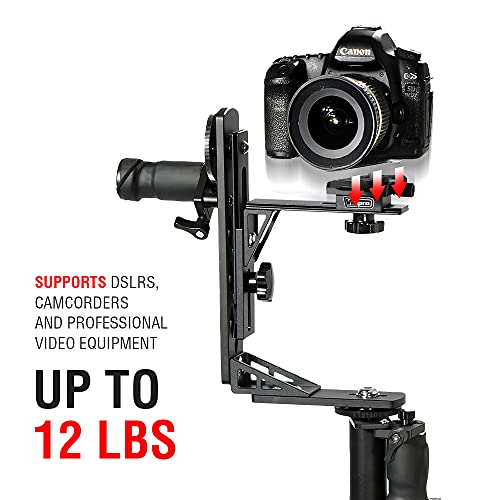 Vidpro MH-430 Motorized Pan & Tilt Gimbal Head - Complete Set Includes Joystick Cables Adapter and Carrying Case - Remote Control Pan Tilt and Rotate DLSR Camcorder Video Equipment Compatible