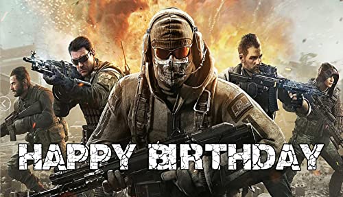 Moonlight Studio Call of Duty Birthday Banner Happy Birthday Call of Duty Theme Backdrop for Kids Party Supplies Vinyl Call of Duty Background for Tablecloth