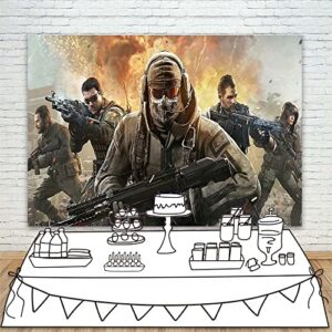 Moonlight Studio Call of Duty Birthday Banner Happy Birthday Call of Duty Theme Backdrop for Kids Party Supplies Vinyl Call of Duty Background for Tablecloth