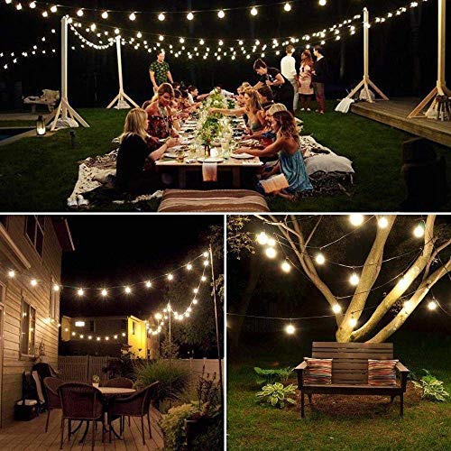 ECOWHO Solar String Lights Outdoor with 8 Modes and Memory Function, 25ft 40 LED Waterproof Solar Patio Globe String Lights for Garden Patio Wedding Party Holiday (Warm White )
