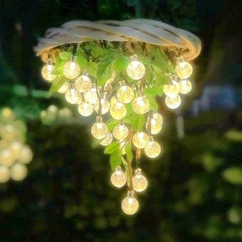 ECOWHO Solar String Lights Outdoor with 8 Modes and Memory Function, 25ft 40 LED Waterproof Solar Patio Globe String Lights for Garden Patio Wedding Party Holiday (Warm White )