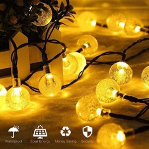 ECOWHO Solar String Lights Outdoor with 8 Modes and Memory Function, 25ft 40 LED Waterproof Solar Patio Globe String Lights for Garden Patio Wedding Party Holiday (Warm White )