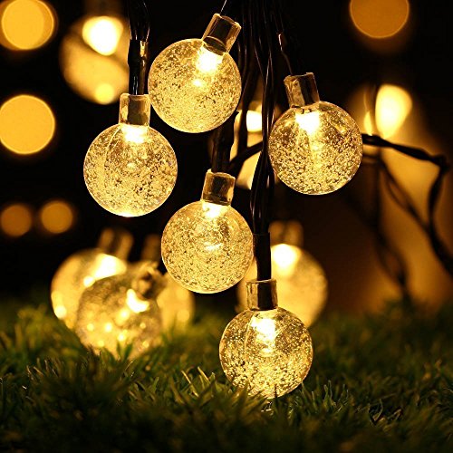 ECOWHO Solar String Lights Outdoor with 8 Modes and Memory Function, 25ft 40 LED Waterproof Solar Patio Globe String Lights for Garden Patio Wedding Party Holiday (Warm White )