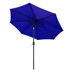 choicehot patio umbrella 9‘ outdoor patio market umbrella for garden, pool, backyard round umbrella with crank system and tilt，8 ribs – blue