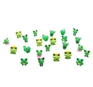 24 pcs resin mini frogs cute frog miniature figurines animals model fairy garden miniature moss landscape diy terrarium crafts ornament accessories for home décor (24 pcs)