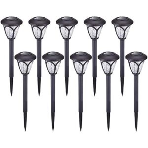 hecarim solar lights outdoor, 10 pack solar pathway lights, solar powered garden lights, waterproof led solar landscape lights for walkway, pathway, lawn, yard and driveway…