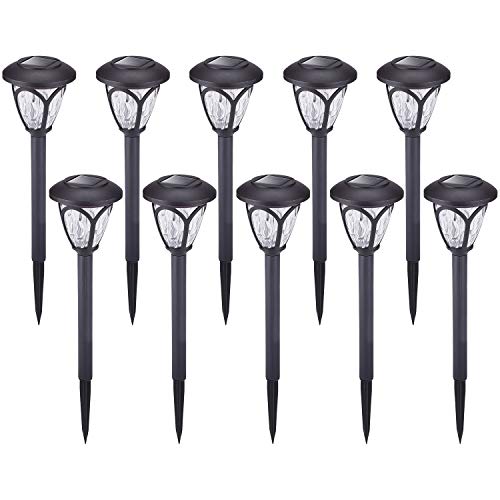 HECARIM Solar Lights Outdoor, 10 Pack Solar Pathway Lights, Solar Powered Garden Lights, Waterproof LED Solar Landscape Lights for Walkway, Pathway, Lawn, Yard and Driveway…