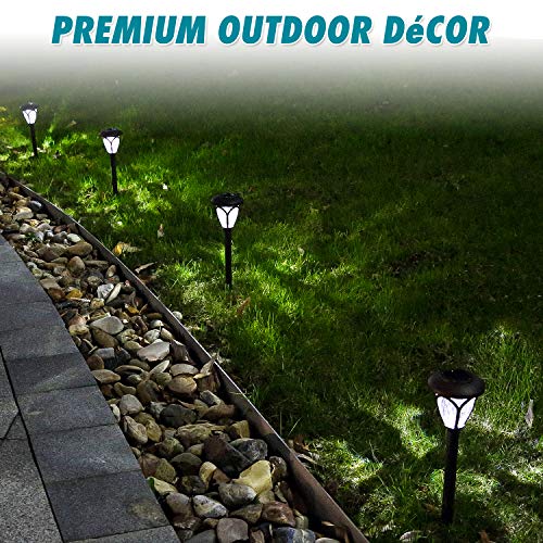 HECARIM Solar Lights Outdoor, 10 Pack Solar Pathway Lights, Solar Powered Garden Lights, Waterproof LED Solar Landscape Lights for Walkway, Pathway, Lawn, Yard and Driveway…