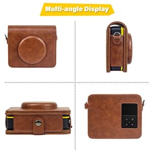 Rieibi Mini Shot 3 Retro Case, PU Leather Protective Case for Kodak Mini Shot 3 Retro C300R 2-in-1 Camera/Portable Instant Printer with Shoulder Strap