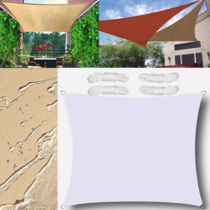 megaluv sun shade sail outdoor waterproof right triangle 5x5x7ft canopy sail shade uv protection for garden patio block with rope shade sail kit white