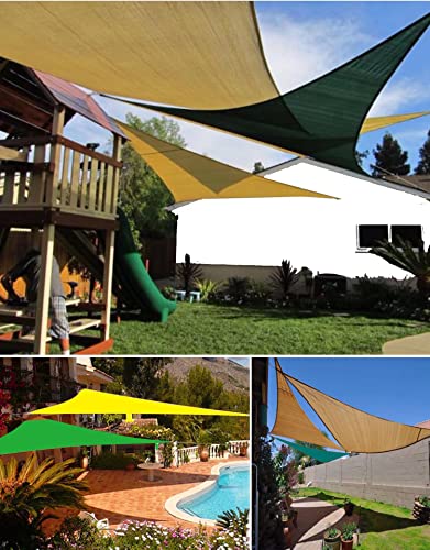 MeGaLuv Sun Shade Sail Outdoor Waterproof Right Triangle 5X5X7ft Canopy Sail Shade UV Protection for Garden Patio Block with Rope Shade Sail Kit White