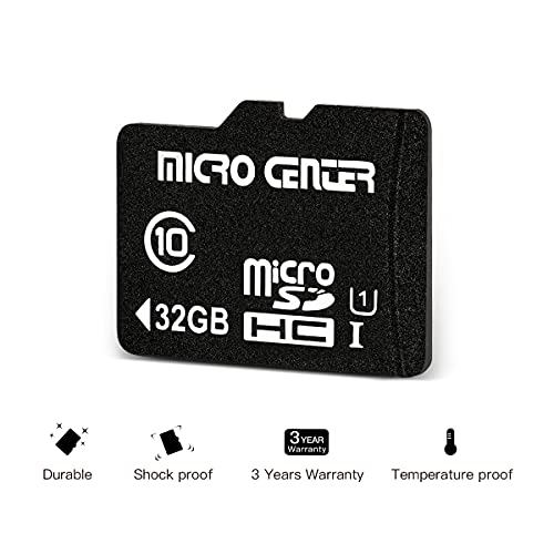 Micro Center 32GB Class 10 Micro SDHC Flash Memory Card 10 Pack with Adapter for Mobile Device Storage Phone, Tablet, Drone & Full HD Video Recording - 80MB/s UHS-I, C10, U1 (10 Pack)