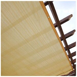 hanjet 90% sun shades cloth outdoor for garden, 6.5 x 10 feet, water permeable & uv resistant shade sail for patio, balcony, trampoline and canopy, beige