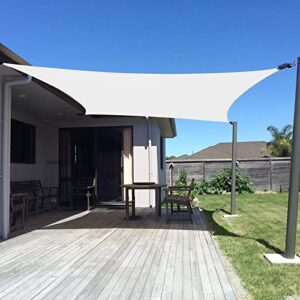 sunny guard sun shade sail 13′ x 19.5′ rectangle cream uv block sunshade for backyard yard deck patio garden outdoor activities and facility