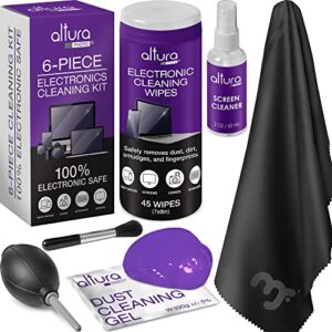 computer & screen cleaning kit – great for laptops & tablets – 6-piece cleaning kit for all electronic devices, keyboards & screens from altura
