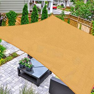 Asteroutdoor Sun Shade Sail Rectangle 10' x 13' UV Block Canopy for Patio Backyard Lawn Garden Outdoor Activities, Sand