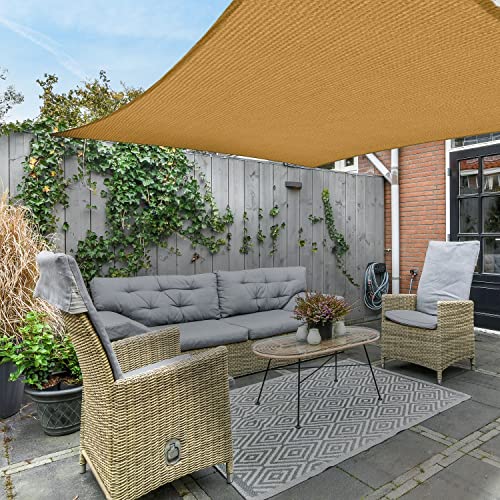 Asteroutdoor Sun Shade Sail Rectangle 10' x 13' UV Block Canopy for Patio Backyard Lawn Garden Outdoor Activities, Sand