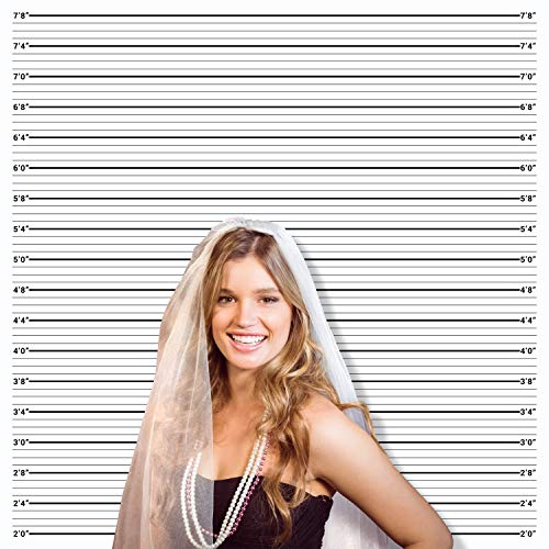 Mugshot Photo Booth Backdrop Banner - 6x6ft, Wide Enough for Everyone, Accurate Measurements for Bachelorette Party, Girls Night Out, Height Charts