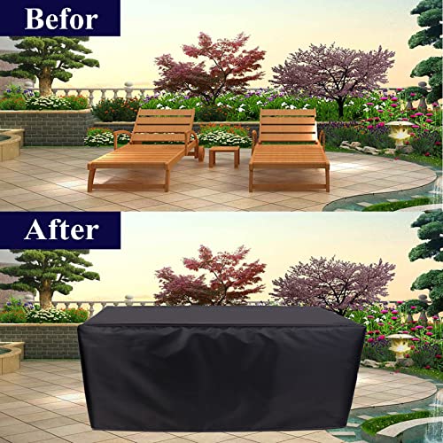 HUHJYUGE Patio Furniture Covers Waterproof 42x42x31in, Rectangular Garden Furniture Covers, Heavy Duty 420D Oxford Table and Chairs Furniture Set Cover Sofa Covers for Deck Lawn and Backyard