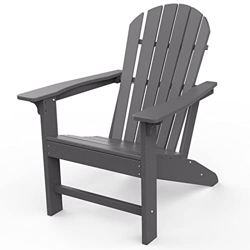 OTSUN Adirondack Chair, Large Lawn Chairs with 350 Lbs Weight Capacity, HDPE Outdoor Chairs Weather Resistant for Patio, Porch, Garden, Swimming Pool, Deck, Gray