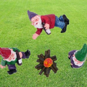 Hartser 4pcs Fairy Garden Accessories Drink Gnomes Dwarf Collectible Figurines Figurines Ornaments My Little Friend Gnome - Fishbowl Miniature Gnome Kit Garden Gnomes (4Pcs)