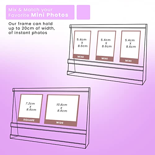 Instax Frame for Fujifilm Instax Mini Film Accessories, Acrylic instax Mini Frame for instax Wide fujifilm instax evo instax Mini 7 Film instax Mini 40 Film instax Wide 300 instax Accessories